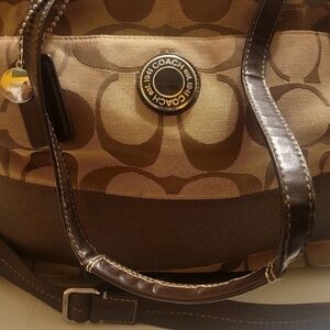 COACH Signature Stripe Jacquard Diaper Baby Bag Tote Purse F19202 Travel